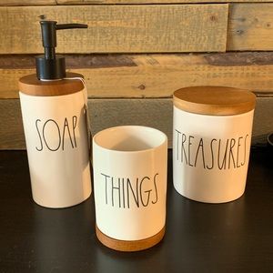 Rae Dunn Bathroom Accessories Set of 3